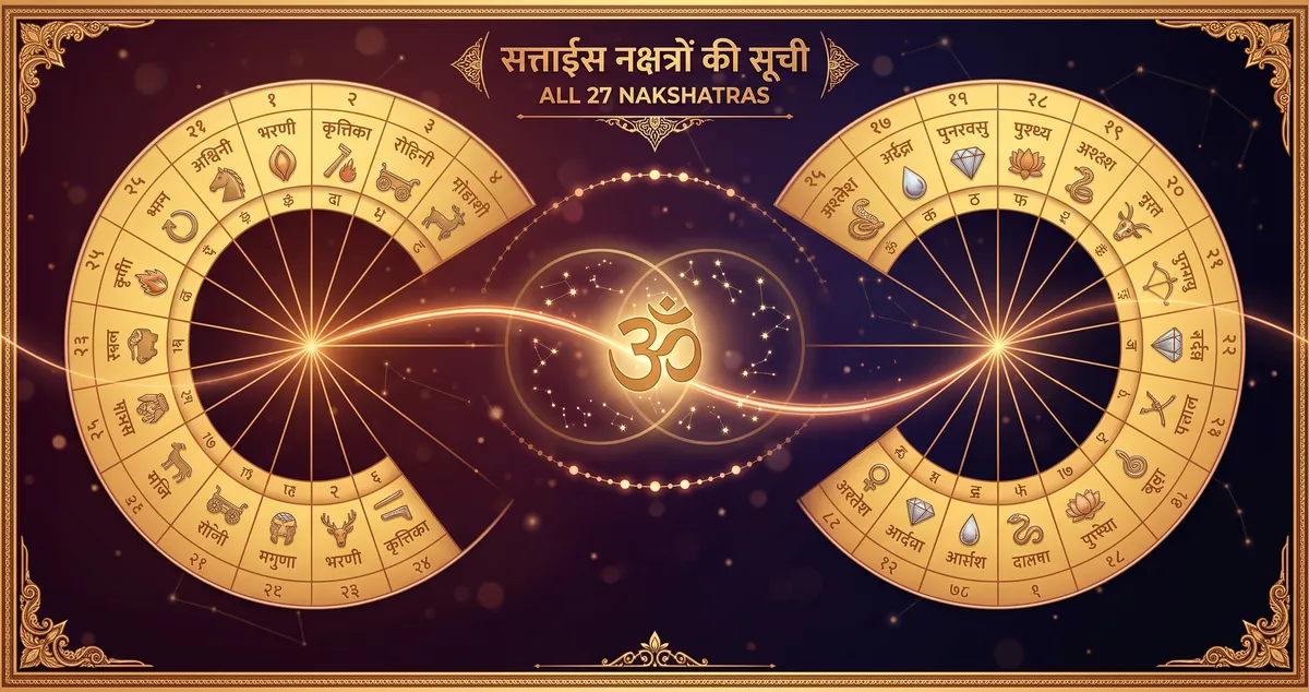 The 27 Nakshatras in Vedic Astrology: Complete List, Lords, Symbols & How to Find Your Birth Star