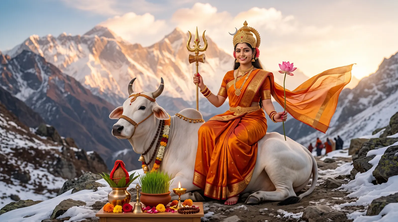 Navratri Day 1 2026: Maa Shailaputri Puja Vidhi, Mantra, Orange Colour, Bhog & Ghatasthapana Time in Your City