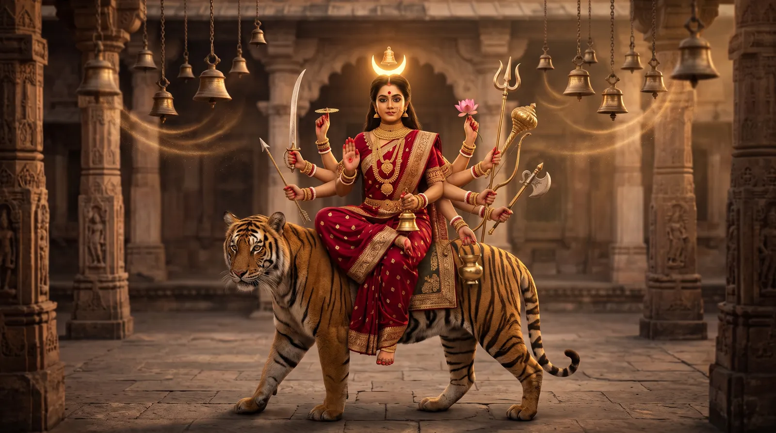 Navratri Day 3 2026 (October 13): Maa Chandraghanta Puja Vidhi, Mantra with Meaning, Red Colour, Kheer Bhog and Retrograde Venus Remedy